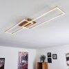 Cheka Deckenleuchte LED Braun, Nickel-Matt, 2-flammig, Fernbedienung