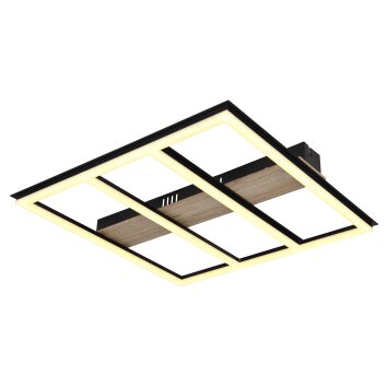 Globo FROOMY Deckenleuchte LED Holzoptik, Schwarz, 1-flammig