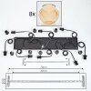 Koyoto Hängeleuchte Glas 15 cm Bernsteinfarben, 8-flammig