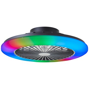 Brilliant Salerno Deckenventilator LED Schwarz, 1-flammig, Fernbedienung