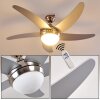 Morino Deckenventilator Nickel-Matt, Silber, 2-flammig, Fernbedienung