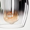 Vevino Wandleuchte Glas 15cm Naturfarben, Schwarz, 1-flammig