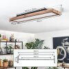 Salmi Deckenpanel LED Holzoptik, Schwarz, 1-flammig, Fernbedienung