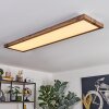 Salmi Deckenpanel LED Holzoptik, Schwarz, 1-flammig, Fernbedienung