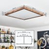 Salmi Deckenpanel LED Holzoptik, Schwarz, 1-flammig