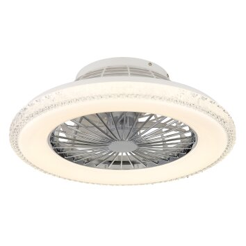 Globo Corusso Deckenventilator LED Chrom, 1-flammig, Fernbedienung