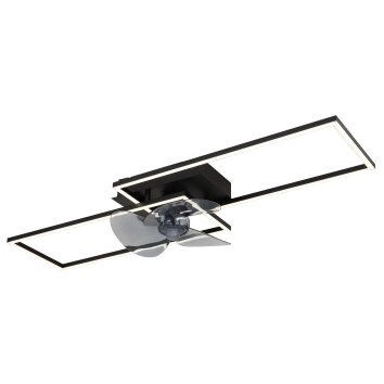 Globo Tatjana Deckenventilator LED Schwarz, 1-flammig, Fernbedienung