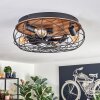 Tourais Deckenventilator mit Beleuchtung LED Holzoptik, Schwarz, 4-flammig, Fernbedienung