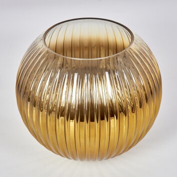 Glas-Lampenschirm Koyoto Ersatzglas 20 cm Gold, Klar