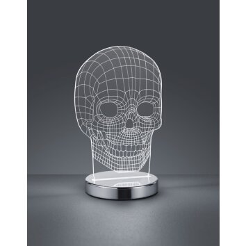 Reality SKULL Tischleuchte LED Chrom, 1-flammig