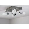 Trio Leuchten CLAPTON Deckenleuchte LED Aluminium, Chrom, Edelstahl, 4-flammig